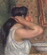 Pierre Renoir The Toilette Woman Combing Her Hair oil